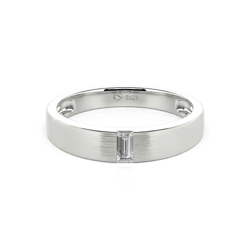Jeulia Emerald Cut Men's Classic Band