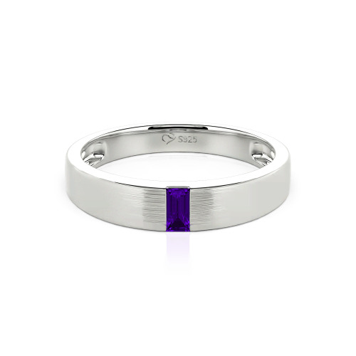 Jeulia Emerald Cut Men's Classic Band