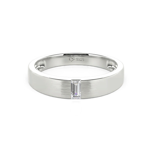 Jeulia Emerald Cut Men's Classic Band