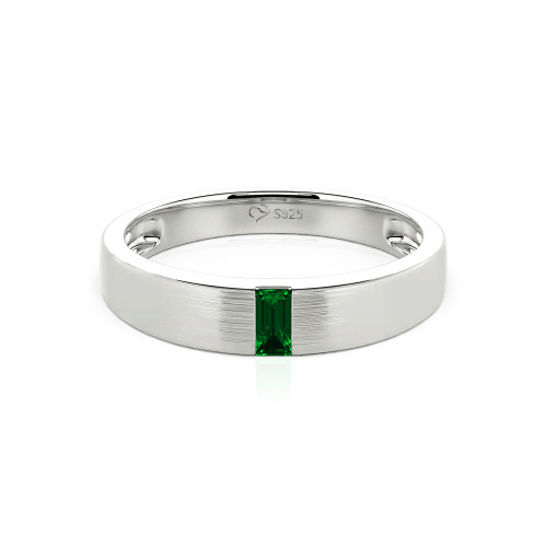 Jeulia Emerald Cut Men's Classic Band