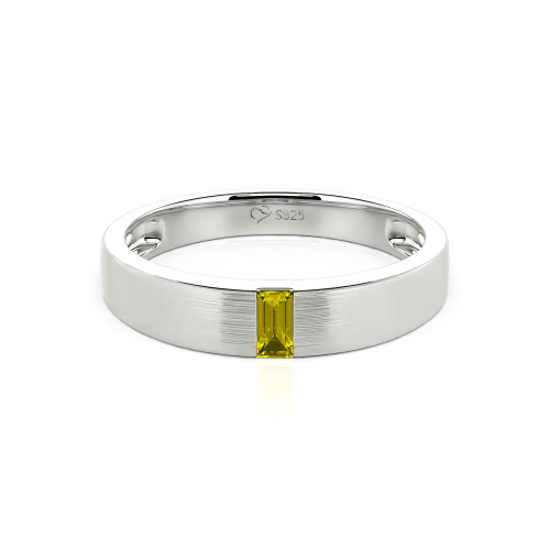 Jeulia Emerald Cut Men's Classic Band