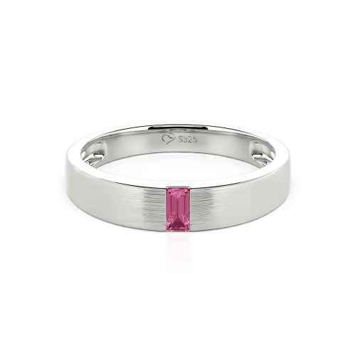 Jeulia Emerald Cut Men's Classic Band