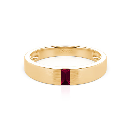 Jeulia Emerald Cut Men's Classic Band