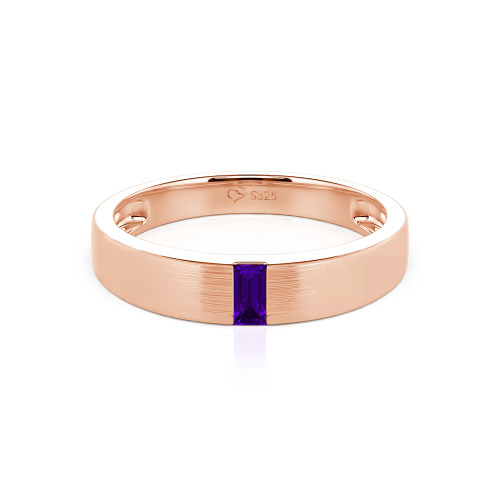 Jeulia Emerald Cut Men's Classic Band