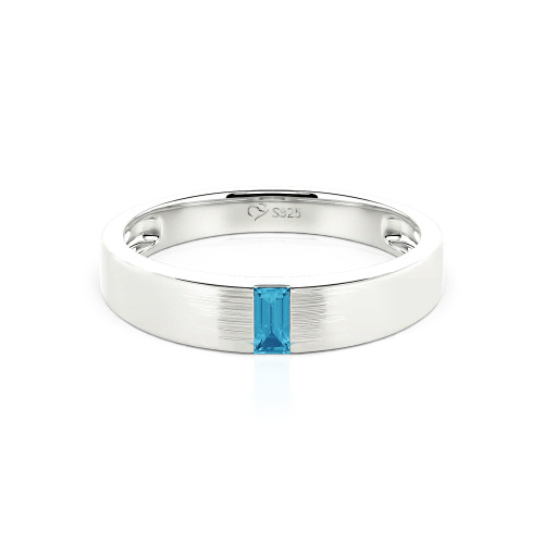 Jeulia Emerald Cut Men's Classic Band