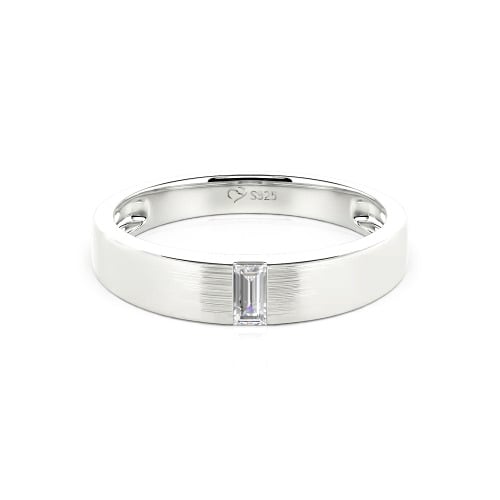 Jeulia Emerald Cut Men's Classic Band