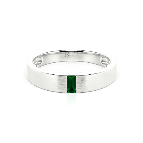 Jeulia Emerald Cut Men's Classic Band