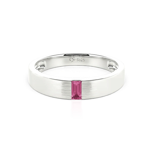 Jeulia Emerald Cut Men's Classic Band
