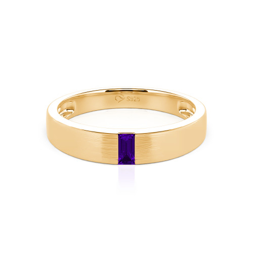 Jeulia Emerald Cut Men's Classic Band