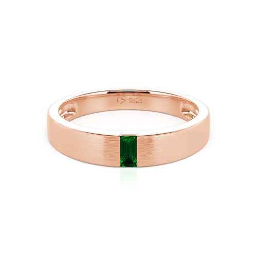 Jeulia Emerald Cut Men's Classic Band