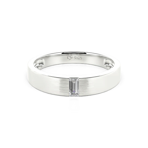Jeulia Emerald Cut Men's Classic Band