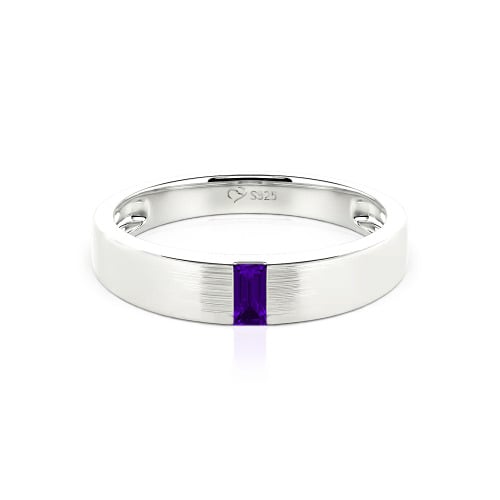 Jeulia Emerald Cut Men's Classic Band
