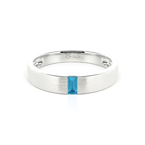Jeulia Emerald Cut Men's Classic Band