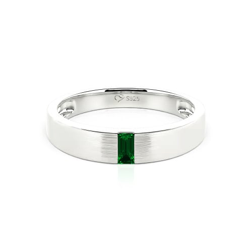 Jeulia Emerald Cut Men's Classic Band