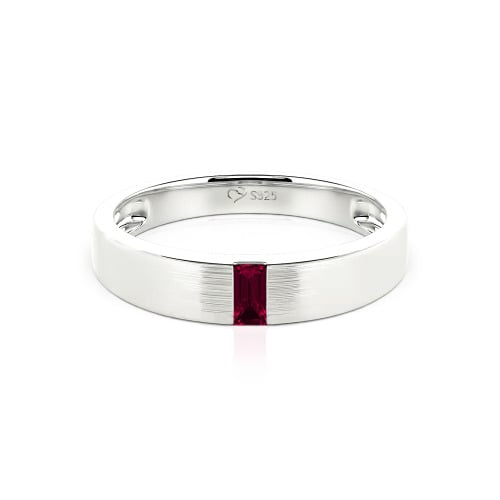 Jeulia Emerald Cut Men's Classic Band