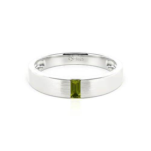 Jeulia Emerald Cut Men's Classic Band