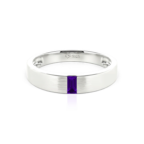 Jeulia Emerald Cut Men's Classic Band