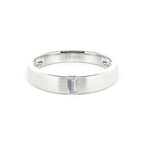 Jeulia Emerald Cut Men's Classic Band