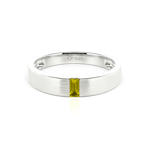 Jeulia Emerald Cut Men's Classic Band