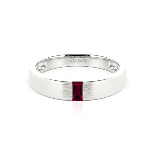Jeulia Emerald Cut Men's Classic Band