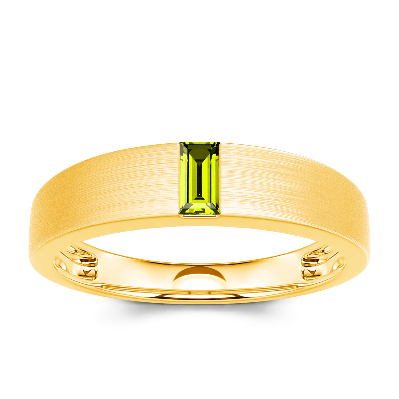 Jeulia 10K/14K/18K Gold Platinum Emerald Cut Men's Classic Band