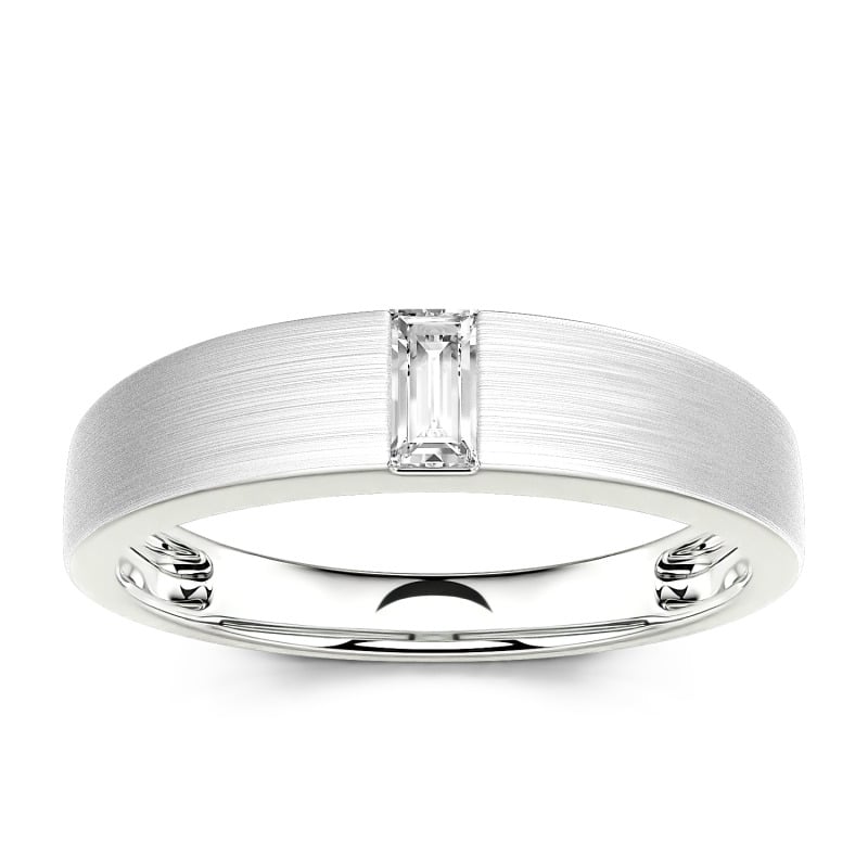 Jeulia 10K/14K/18K Or Platine Moissanite Coupe Emeraude Bague pour Homme Classique