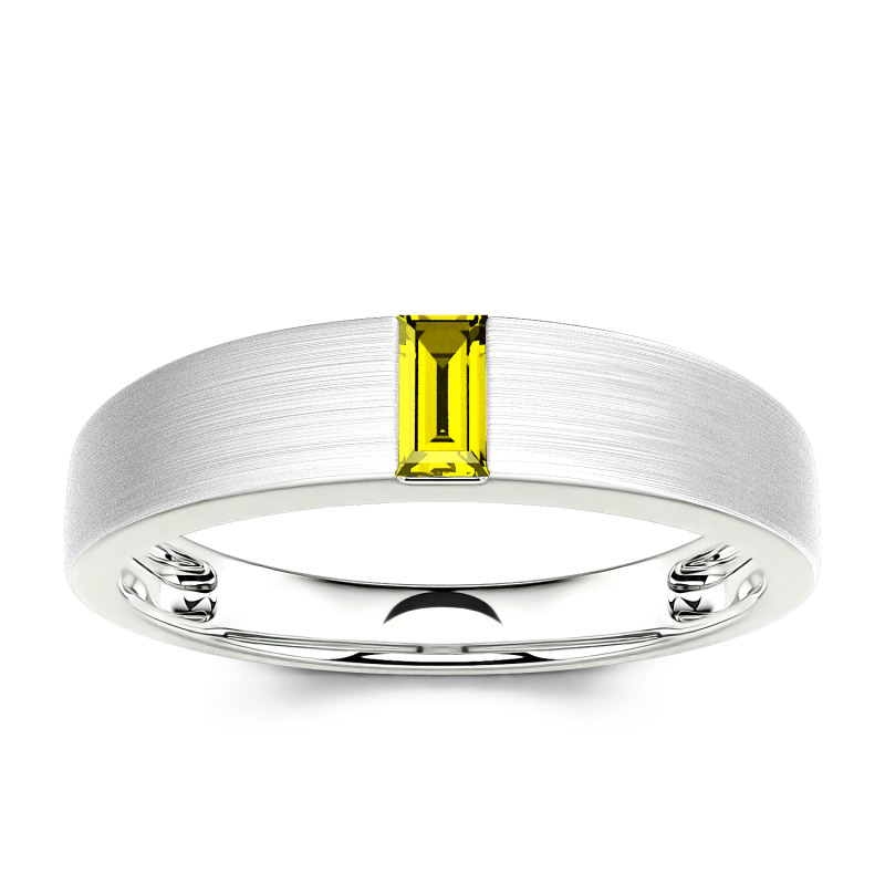 Jeulia Anillo 10K/14K/18K oro de clásico para hombre con corte esmeralda