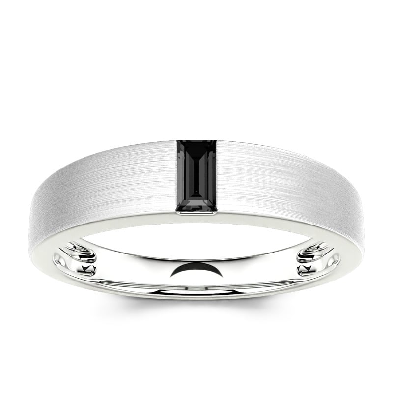 Jeulia 10K/14K/18K Gold Platinum Emerald Cut Men's Classic Band