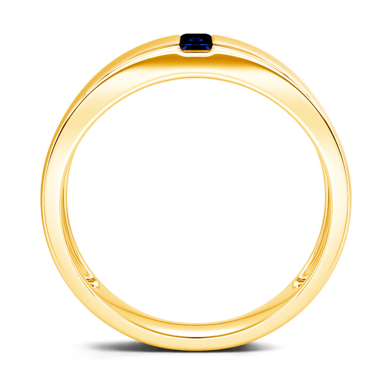 Jeulia Anillo 10K/14K/18K oro de clásico para hombre con corte esmeralda