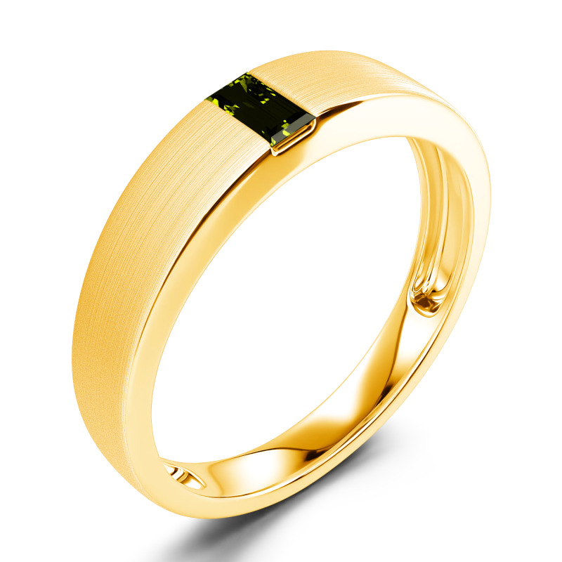 Jeulia 10K/14K/18K Gold Platinum Emerald Cut Men's Classic Band