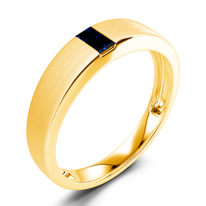 Jeulia Anillo 10K/14K/18K oro de clásico para hombre con corte esmeralda