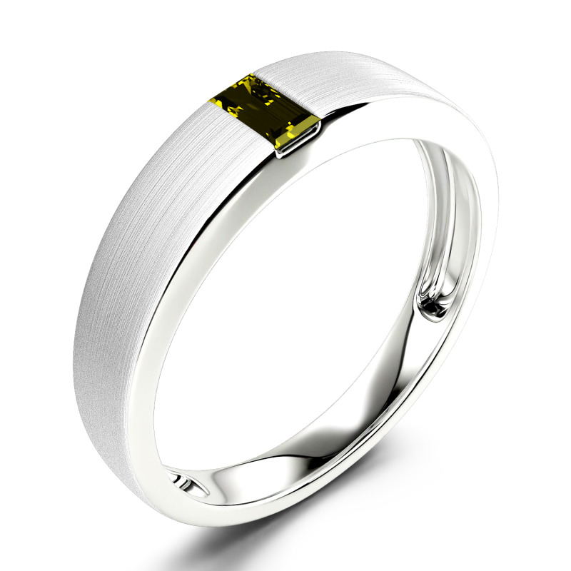 Jeulia Anillo 10K/14K/18K oro de clásico para hombre con corte esmeralda