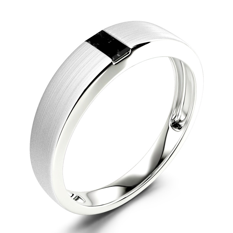 Jeulia 10K/14K/18K Gold Platinum Emerald Cut Men's Classic Band