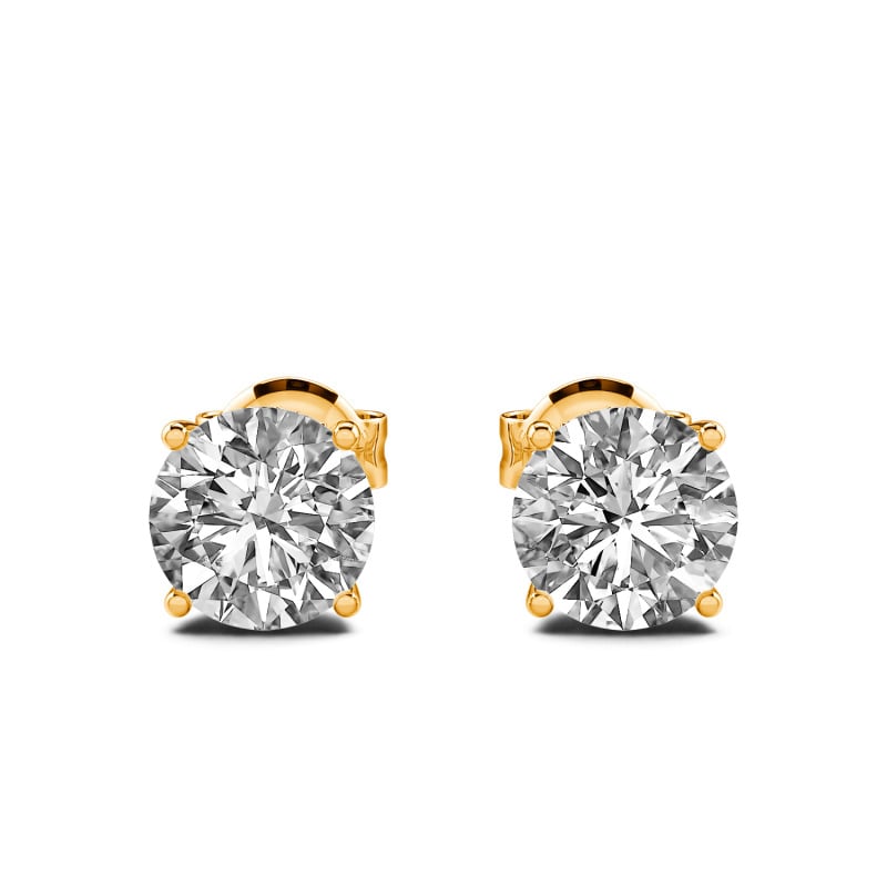 Jeulia Round Cut Sterling Silver Stud Earrings