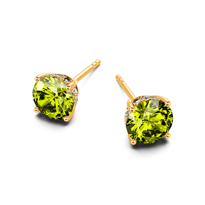 Jeulia Round Cut Sterling Silver Stud Earrings