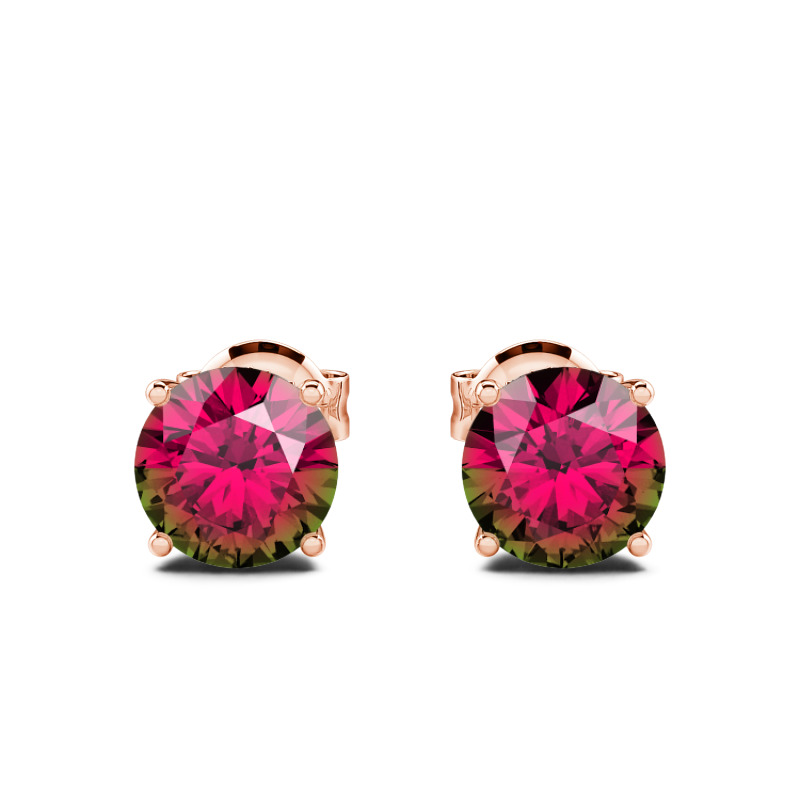 Jeulia 10K/14K/18K Gold Platinum Round Cut Stud Earrings