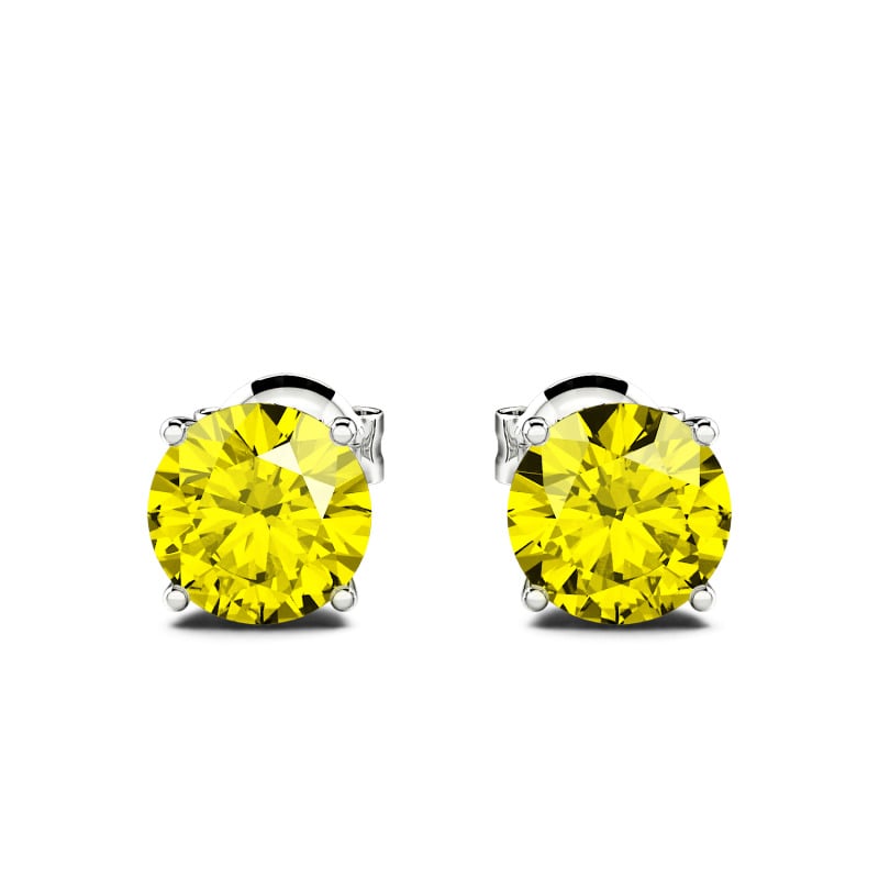 Jeulia 10K/14K/18K Gold Platinum Round Cut Stud Earrings