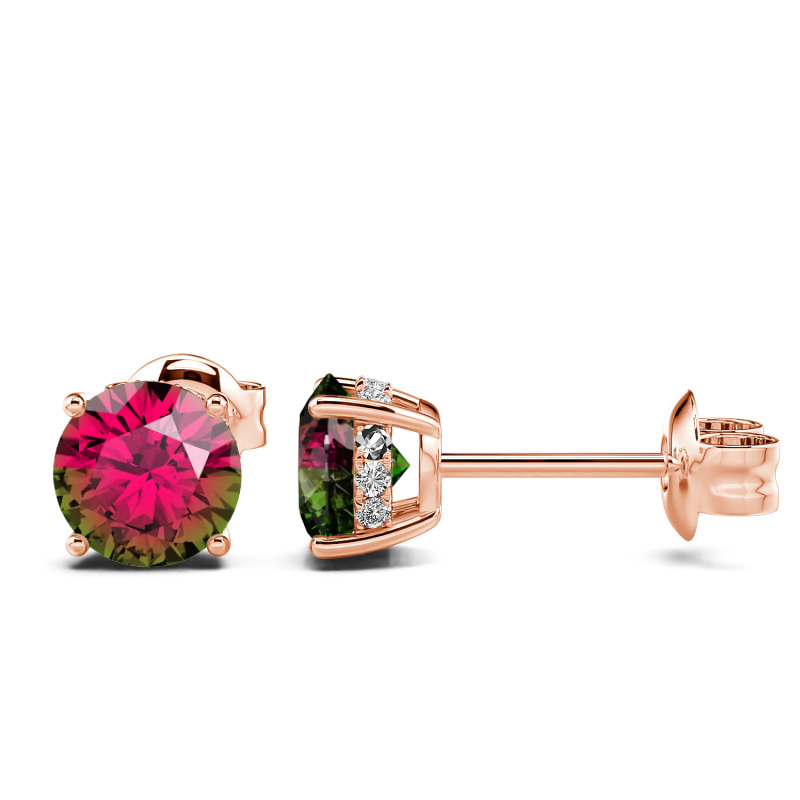 Jeulia 10K/14K/18K Gold Platinum Round Cut Stud Earrings
