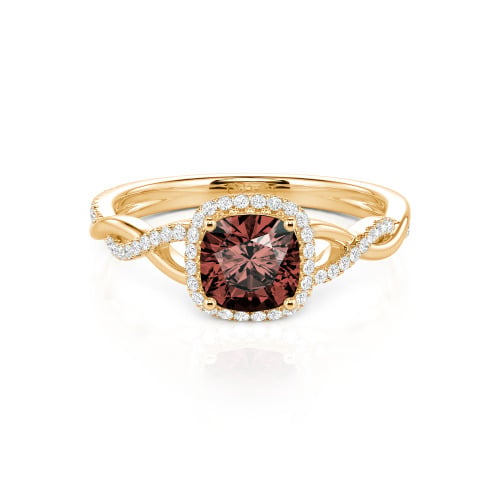 Jeulia Twist Halo Cushion Cut Sterling Silver Ring