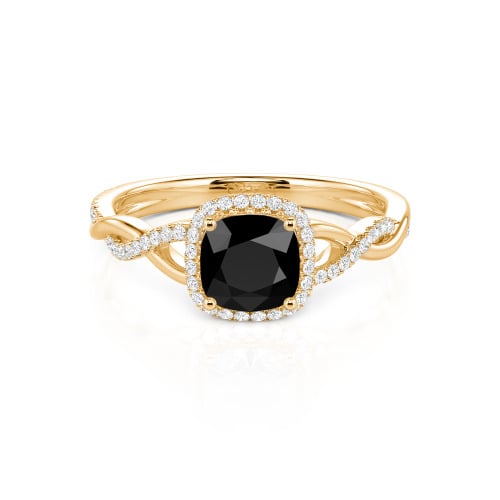 Jeulia Twist Halo Cushion Cut Sterling Silver Ring