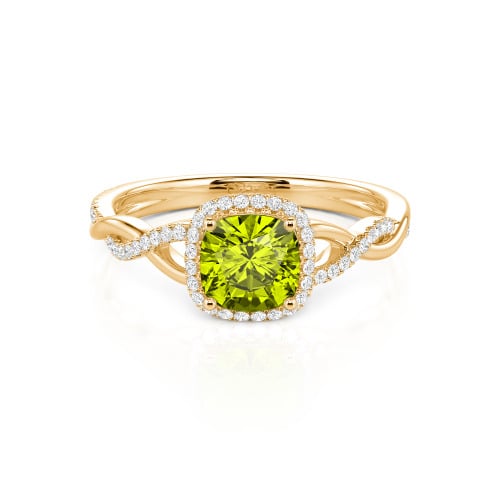 Jeulia Twist Halo Cushion Cut Sterling Silver Ring