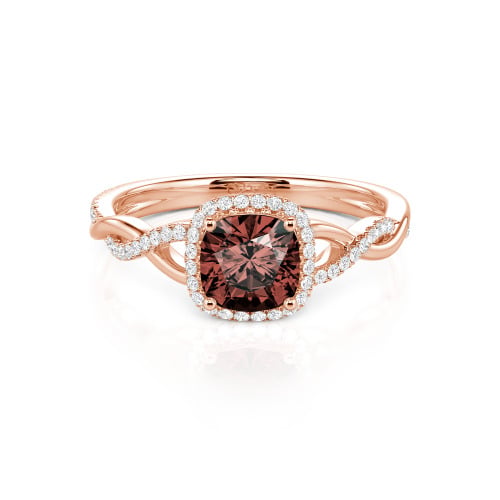 Jeulia Twist Halo Cushion Cut Sterling Silver Ring