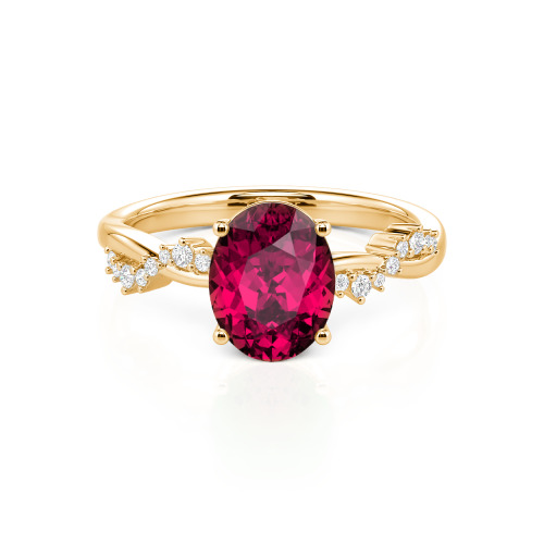 Jeulia Twist Oval Cut Sterling Silver Ring
