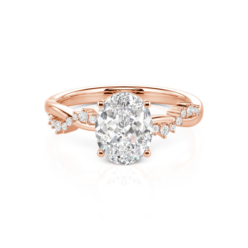 Jeulia Twist Oval Cut Ring