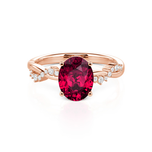 Jeulia Twist Oval Cut Ring