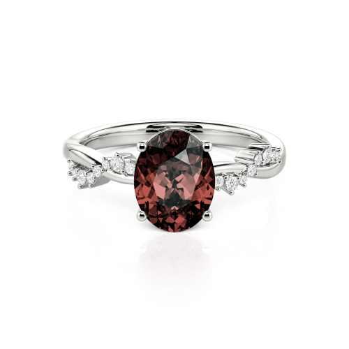 Jeulia Twist Oval Cut Ring