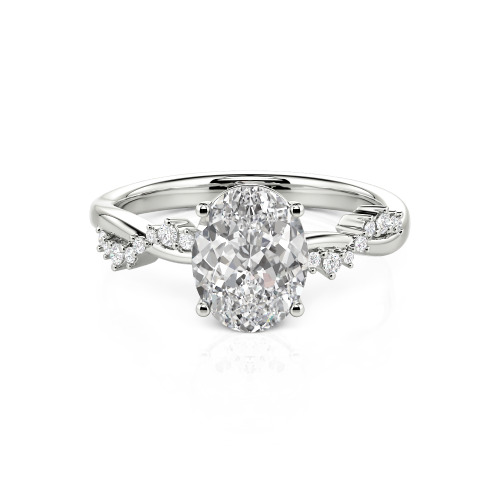 Jeulia Twist Oval Cut Ring
