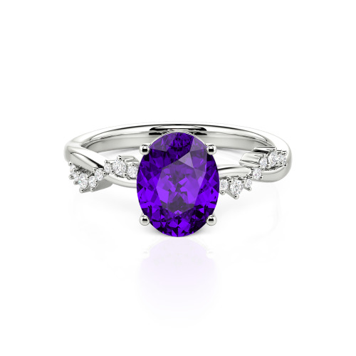 Jeulia Twist Oval Cut Ring
