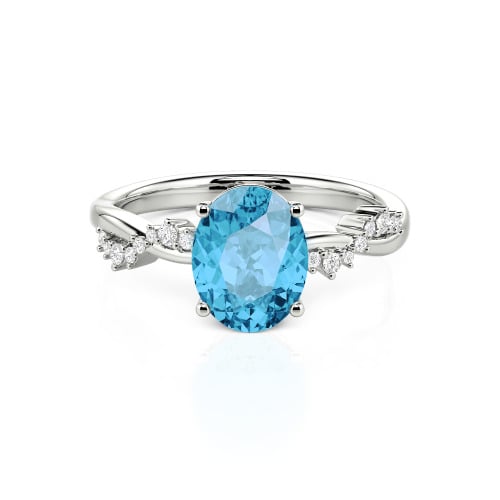 Jeulia Twist Oval Cut Ring