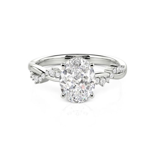 Jeulia Twist Oval Cut Ring